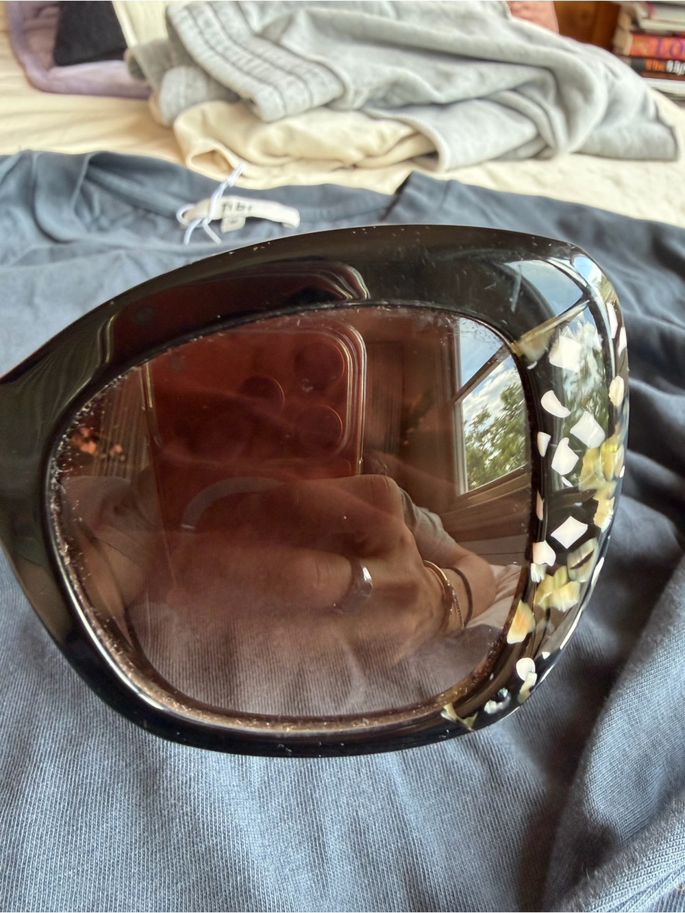 Krewe Felicity oversized black acetate sunglasses - slightly scratched lens - Picture 4 of 13